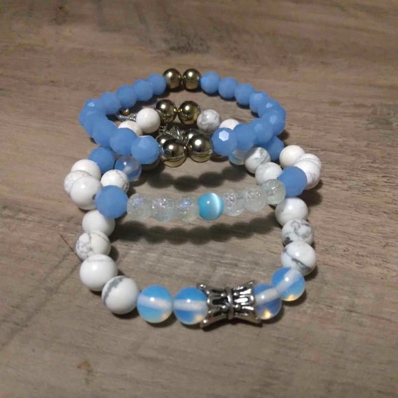 Set of 3 Gemstone Bracelets - Picture 1 of 7